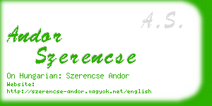 andor szerencse business card